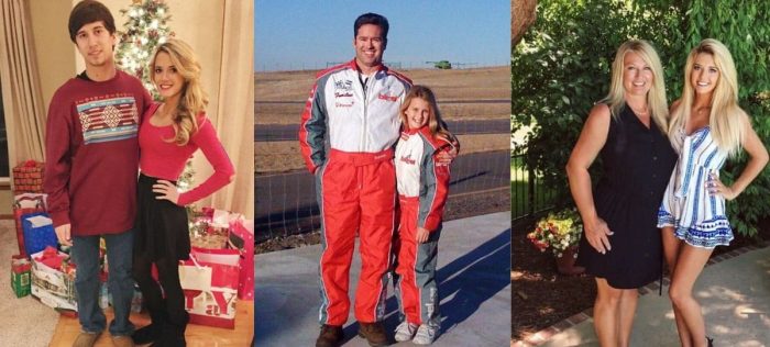 Lindsay Brewer with her father, mother and brother