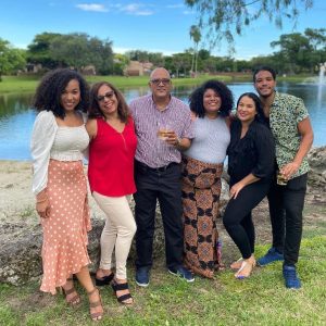 MJ Acosta-Ruiz with her parents and siblings