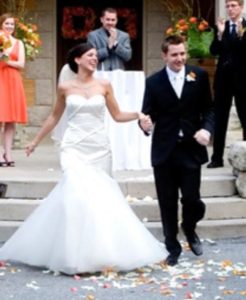 Kate Bilo with her husband on wedding day