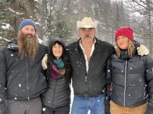 Misty Raney with her parents and brother