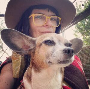 Olivia Barash with her dog