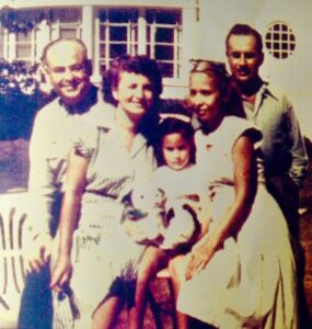 Nikki Haskell with her parents