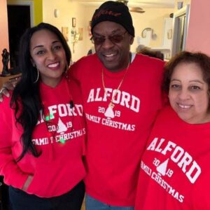 Natasha Alford with her parents